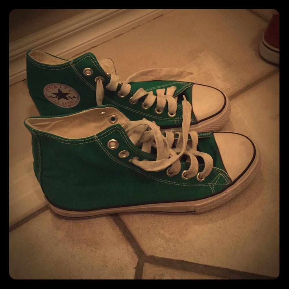 Green sneakers